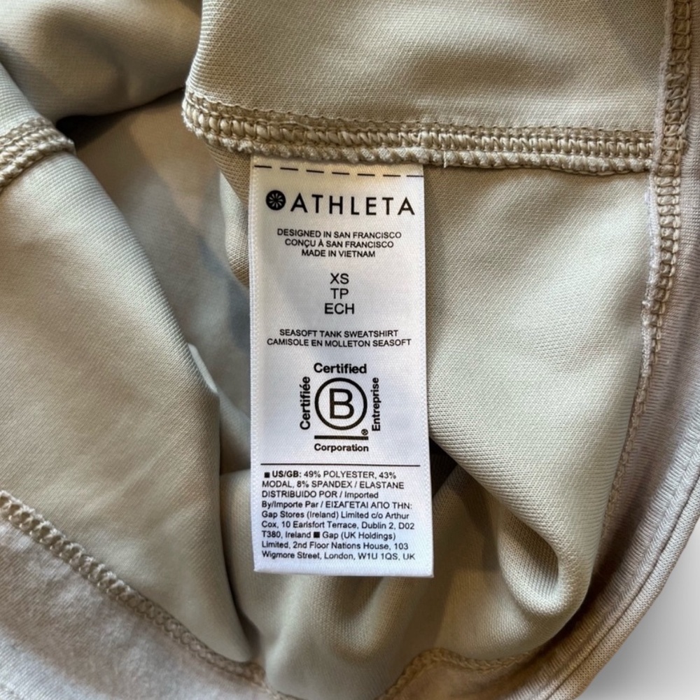 Athleta Seasoft Tank Sweatshirt | Coastline Blue Gray | XS - Picture 13 of 14